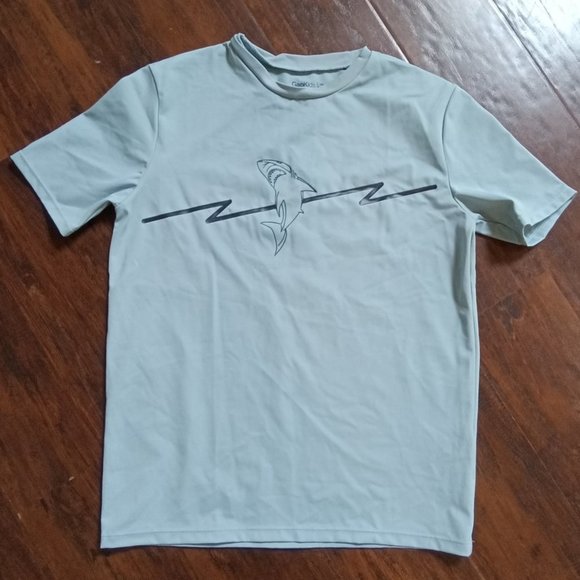 Gap Boys Light Blue Swim Top with Shark Graphic Size Boys Large - Picture 1 of 2